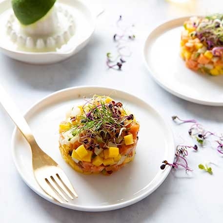 Tartare Saumon Mangue Fenouil L Eau Vive